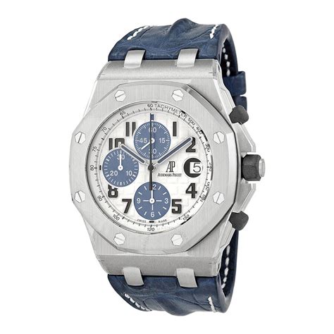 audemars piguet royal oak offshore blue leather strap|audemars piguet 44mm strap.